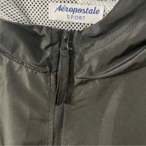 Aeropostale Sports windbreaker Black Jacket SMALL New - Picture 4 of 8